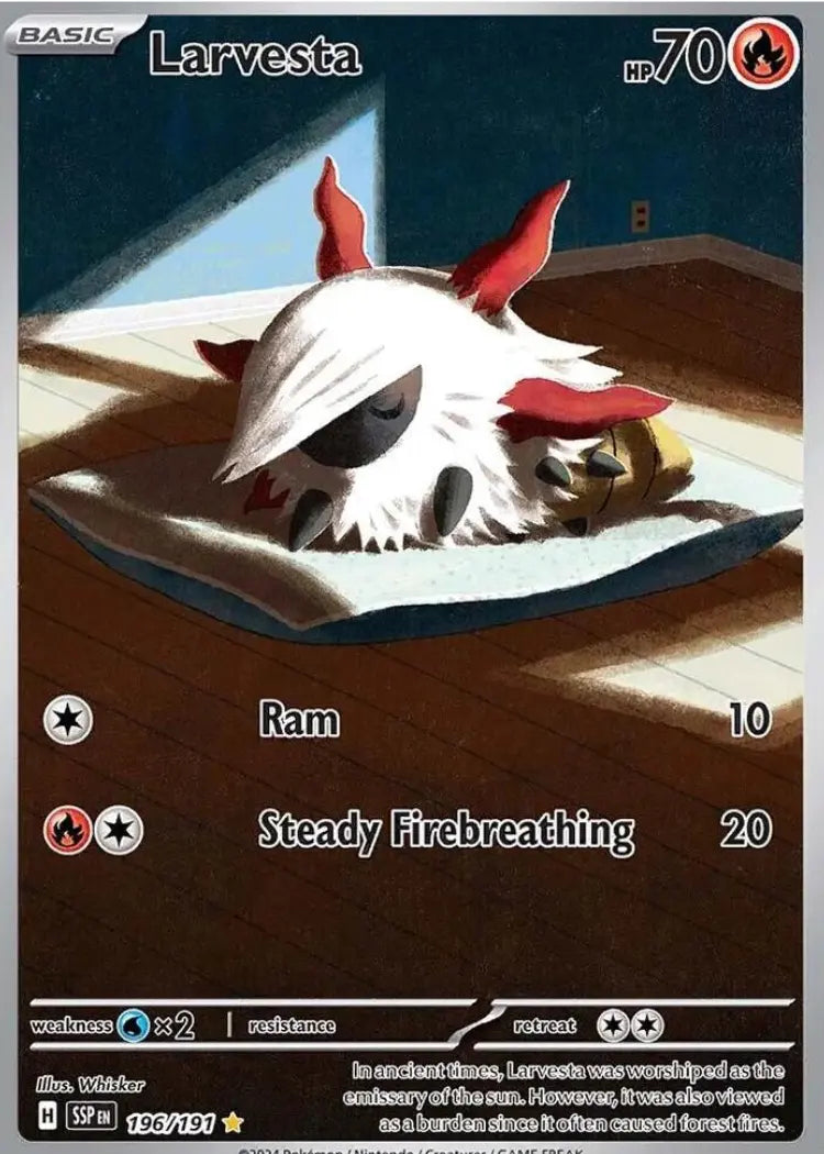 Larvesta - 196/191 - SV08: Surging Sparks (SSP) ThePokeVibe
