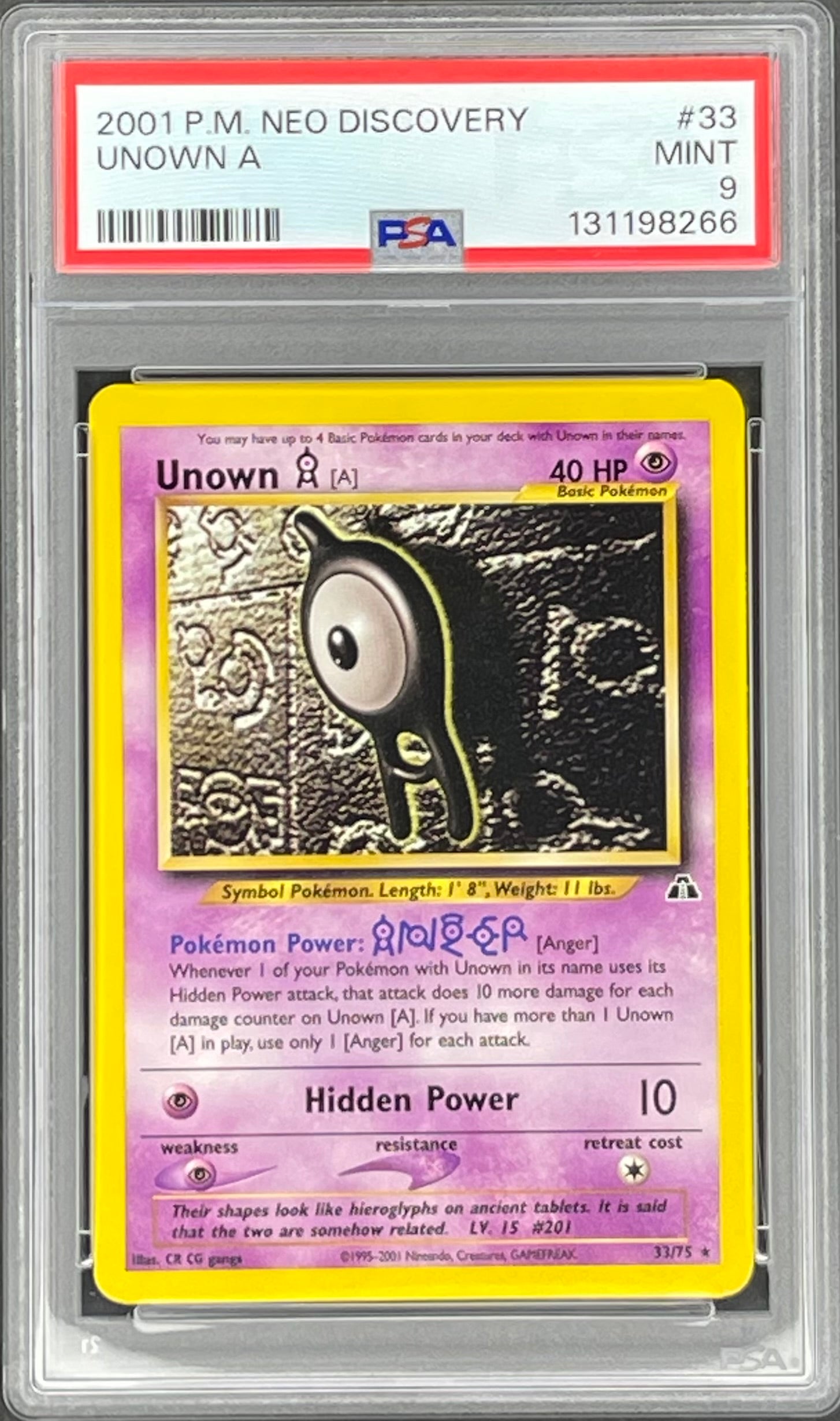 Unown A 33/75: Neo Discovery