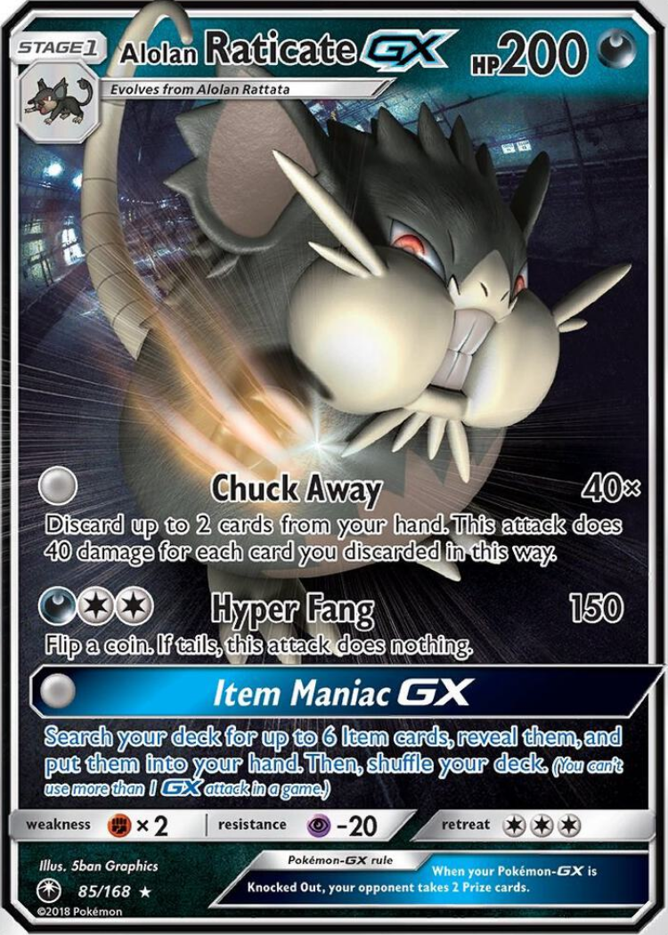 Alolan Raticate GX - SM - Celestial Storm (CES) LP